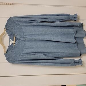 Sundance  size medium  light blue long sleeve  100% linen shirt